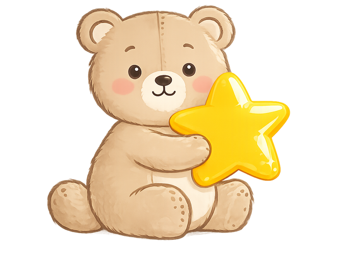 Teddy bear holding a star