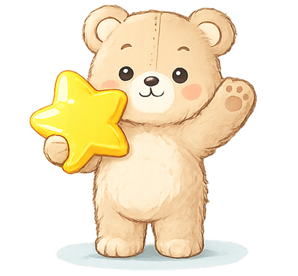 Bear holding a star