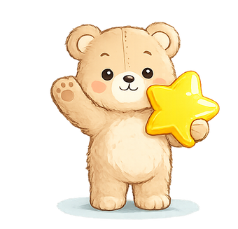 Cute teddy bear lamp illustration