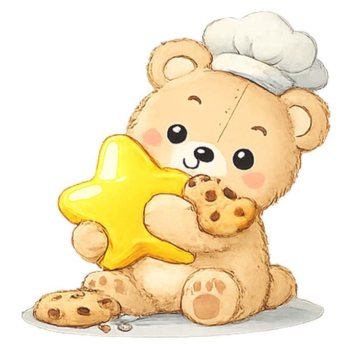Teddy bear holding a star