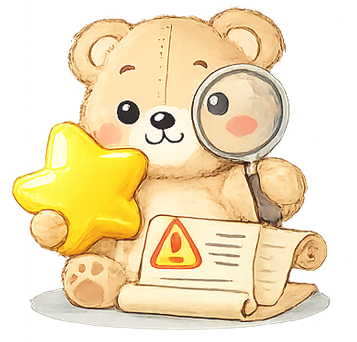 Teddy bear holding a star