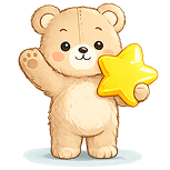 Teddy bear holding a star