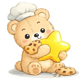 Teddy bear holding a star