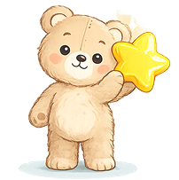 Teddy bear holding a star