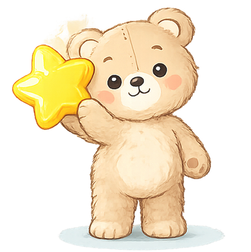 Teddy bear holding a star